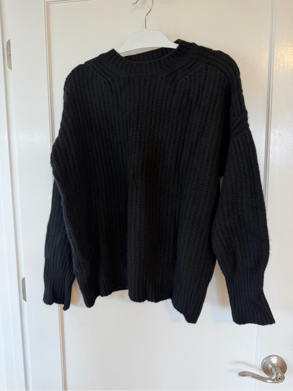 La Ligne Black Ribbed Crewneck Sweater